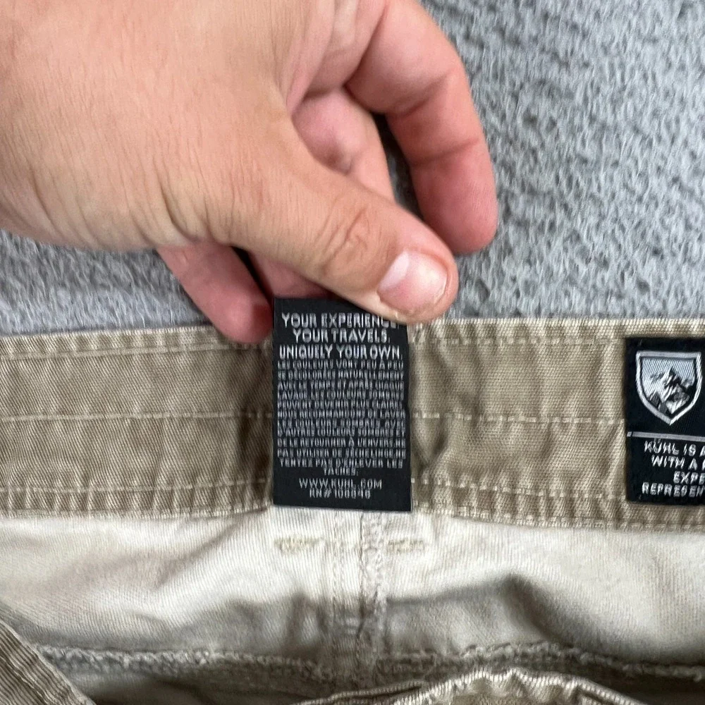Kuhl KANVUS Jean 34x30 Outdoor Tan Cotton Vintage Patina Dye Distressed